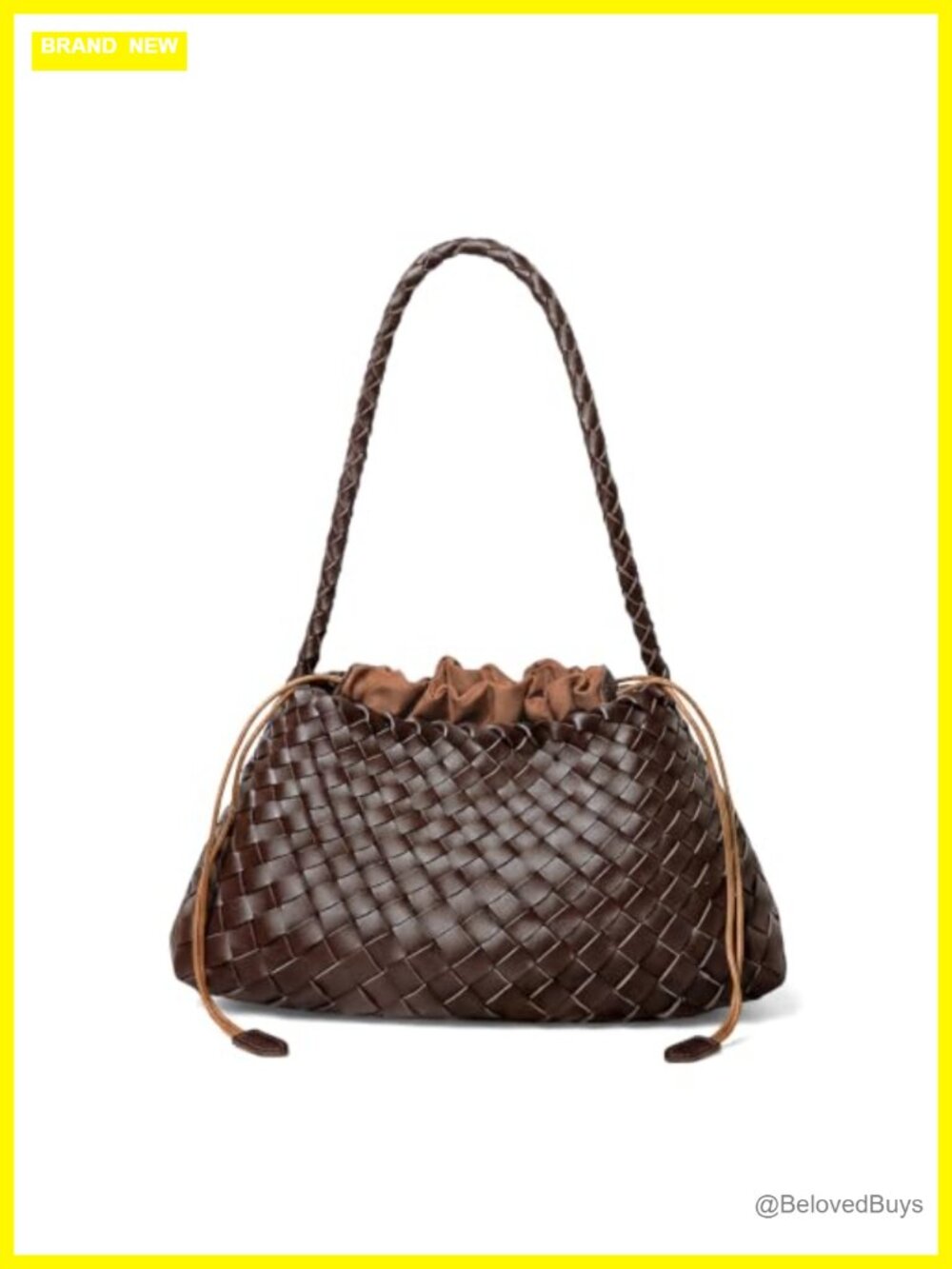 Woven Vegan Leather Hobo Shoulder Bag